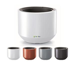 botle Grand pot de fleurs XXL - 82 l - Forme ronde - Diamètre : 57 cm - En plastique massif - Moderne - Hauteur : 47 cm - Blanc mat - Avec un insert de 56 l - Résistant aux intempéries - Pot intérieur