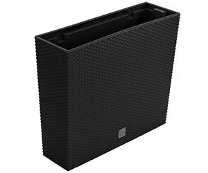 botle Jardinière de Balcon - 58 x 18 x 50 cm - Aspect rotin Anthracite