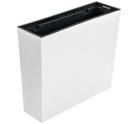 botle Jardinière de Balcon Bac à Fleurs avec Insert Pot de Fleur Cache Pot bac d'interieur - 58 x 18 x 50 cm Blanc Lisse Brillant poignées Pratiques intérieur extérieur