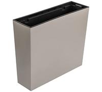 botle Jardinière de Balcon Bac à Fleurs avec Insert Pot de Fleur Cache Pot bac d'interieur - 58 x 18 x 50 cm Mocca Beige Ecru Lisse Brillant poignées Pratiques intérieur extérieur