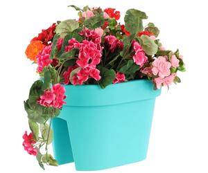botle Jardinière de balcon - Jardinière pour balustrade - 39,5 cm - 12,3 l - Turquoise - Ovale