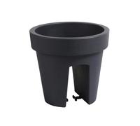 botle Jardinière de Balcon Ovale Anthracite 24,5 cm Balconière à balustrade de 6 mm pot de fleur à suspendre cache pot à accrocher