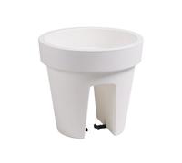 botle Jardinière de Balcon Ovale Blanc 24,5 cm Balconière à balustrade de 6 mm pot de fleur à suspendre cache pot à accrocher