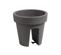 Botle Jardinière De Balcon Ovale Gris 24,5 Cm Balconière À Balustrade De 6 Mm Pot De Fleur À Suspendre Cache Pot À Accrocher Multicolore