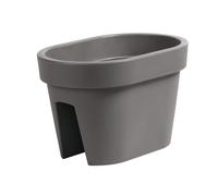 Botle Jardinière De Balcon Ovale Gris 39,5 Cm Balconière À Balustrade De 6 Mm Pot De Fleur À Suspendre Cache Pot À Accrocher Multicolore