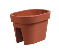 botle Jardinière de Balcon Ovale marron 39,5 cm Balconière à balustrade de 6 mm pot de fleur à suspendre cache pot à accrocher