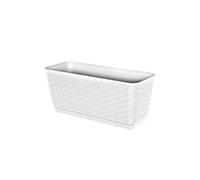 botle Jardinière en Imitation rotin Blanc 38,6 cm
