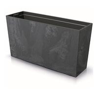 botle Jardinière en plastique avec insert pour plantes - 77 x 40 cm - Anthracite - Structure en béton - Grande taille - Avec 2 stabilisateurs - Résistant aux UV - Pour l'intérieur et l'extérieur