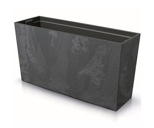 botle Jardinière en plastique avec insert pour plantes - 77 x 40 cm - Anthracite - Structure en béton - Grande taille - Avec 2 stabilisateurs - Résistant aux UV - Pour l'intérieur et l'extérieur