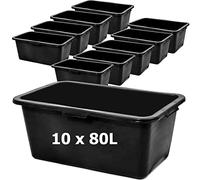 botle Lot de 10 bacs à mortier en plastique - 80 l - 78 cm - Pour mélanger le mortier