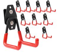 botle Lot de 10 crochets à outils Qbrick - Forme droite - 7 cm - Avec gaine en PVC - Pour garage, atelier, abri de jardin, double crochet - Charge maximale : 40 kg - Pour rallonges