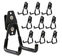 botle Lot de 10 crochets à outils Qbrick - Forme droite - 7 cm - Avec gaine en PVC - Pour garage, atelier, abri de jardin, double crochet - Charge maximale : 40 kg - Pour rallonges