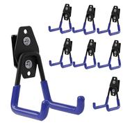 botle Lot de 10 crochets à outils Qbrick - Forme droite - 7 cm - Avec gaine en PVC - Pour garage, atelier, abri de jardin, double crochet - Charge maximale : 40 kg - Pour rallonges