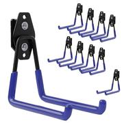 botle Lot de 10 crochets à outils Qbrick pour outils électriques, droits, 13 cm, stables, avec revêtement en PVC, pour garage, atelier, abri de jardin, double crochet, charge maximale jusqu'à 30 kg