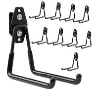 botle Lot de 10 crochets à outils Qbrick pour outils électriques, droits, 13 cm, stables, avec revêtement en PVC, pour garage, atelier, abri de jardin, double crochet, charge maximale jusqu'à 30 kg