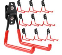 botle Lot de 10 crochets à outils Qbrick pour outils électriques, droits, 13 cm, stables, avec revêtement en PVC, pour garage, atelier, abri de jardin, double crochet, charge maximale jusqu'à 30 kg