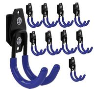 botle Lot de 10 crochets à outils Qbrick pour outils électriques, en forme de U, 7 cm, revêtement en PVC, pour garage, abri de jardin, crochets pour vêtements et rouleau de peinture, double crochet