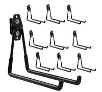 botle Lot de 10 crochets à outils Qbrick pour outils électriques, forme droite 19 cm, robuste avec revêtement en PVC, pour garage, abri de jardin, double crochet, capacité de charge jusqu'à 25 kg