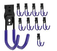 botle Lot de 10 crochets muraux à outils en forme de U de 11 cm avec gaine en PVC pour garage, abri de jardin, atelier, scie à main et scie de jardin, double crochet, capacité de charge jusqu'à 30 kg