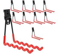 botle Lot de 10 crochets muraux à outils pour outils électriques Forme ondulée 19 cm avec gaine en PVC pour garage, abri de jardin, support pour vélos ou tuyaux d'arrosage Charge maximale 25 kg