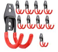 botle Lot de 10 crochets muraux en forme de U de 7 cm avec revêtement en PVC, pour garage, abri de jardin, vêtements et rouleau de peinture, double crochet, capacité de charge jusqu'à 40 kg