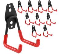 botle Lot de 10 crochets muraux pour outils, droits, 7 cm, stables, avec revêtement en PVC, pour garage, atelier, équipement de sport, double crochet, charge maximale : 40 kg, pour rallonges