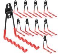 botle Lot de 10 crochets muraux pour outils électriques, forme ondulée de 19 cm, avec gaine en PVC, pour garage, abri de jardin, support pour vélos ou tuyaux de jardin, charge maximale : 25 kg