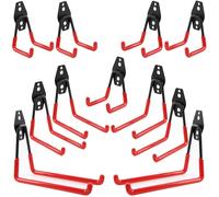 botle Lot de 11 crochets muraux droits en acier avec PVC pour garage, atelier, outils électriques, équipements sportifs, double crochet, charge maximale : 40 kg