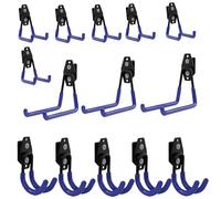 botle Lot de 14 crochets à outils Qbrick Système de valise pour outils droits et en forme de U S, M, L, en acier avec PVC, garage, atelier, outils électriques, double crochet, charge maximale : 30 kg