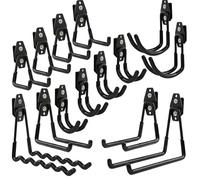 botle Lot de 14 crochets à outils Qbrick Système de valise pour outils droits et en forme de U S, M, L, en acier avec PVC, garage, atelier, outils électriques, double crochet, charge maximale : 30 kg