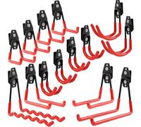 botle Lot de 14 crochets à outils Qbrick Système de valise pour outils droits et en forme de U S, M, L, en acier avec PVC, garage, atelier, outils électriques, double crochet, charge maximale : 30 kg