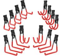botle Lot de 14 crochets muraux à outils pour outils électriques, crochets droits et en forme de U S, M, L, en acier avec PVC, garage, atelier, outils électriques, double crochet, capacité de charge