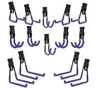 botle Lot de 14 crochets muraux à outils pour outils électriques, crochets droits et en forme de U S, M, L, en acier avec PVC, garage, atelier, outils électriques, double crochet, capacité de charge