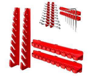 botle Lot de 2 supports pour clés à molette, 4 éléments. Pour planche à outils, mur rouge