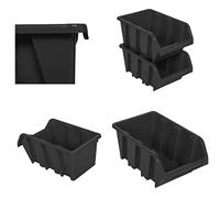 botle Lot de 20 boîtes empilables pour Atelier, Garage, boîte de Rangement à Vue, empilable, 390 x 240 x 180 mm, Anthracite, empilables