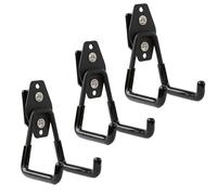 botle Lot de 3 crochets à outils Qbrick - Forme droite - 7 cm - Solide - Avec gaine en PVC - Pour garage, atelier, abri de jardin - Double crochet - Charge maximale : 40 kg - Pour rallonges