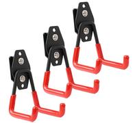 botle Lot de 3 crochets à outils Qbrick - Forme droite - 7 cm - Solide - Avec gaine en PVC - Pour garage, atelier, abri de jardin - Double crochet - Charge maximale : 40 kg - Pour rallonges
