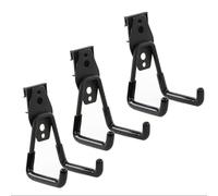 botle Lot de 3 crochets muraux à outils - Forme droite de 7 cm - Gaine en PVC - Pour garage, atelier, abri de jardin, équipements de sport - Double crochet - Charge maximale : 40 kg - Pour rallonges