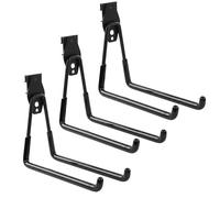 botle Lot de 3 crochets muraux à outils pour outils électriques Forme droite 19 cm Gaine PVC pour garage, abri de jardin, échelles et pelles Double crochet Charge maximale 25 kg