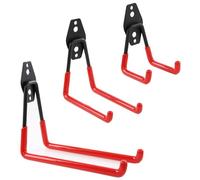 botle Lot de 3 crochets muraux droits en acier avec PVC pour garage, atelier, outils électriques, équipements de sport, double crochet, charge maximale : 40 kg