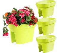Lot De 3 Boîtes À Fleurs 39,5 Cm X 27 Cm Vert Tilleul Balconière À Balustrade De 6 Mm Pot De Fleur À Suspe Multicolore