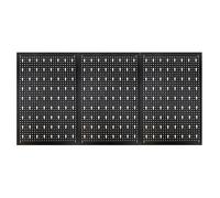 botle Lot de 3 panneaux muraux verticaux en métal perforés (40 x 60 cm chacun), revêtement par pulvérisation, noir, idéal pour atelier et garage