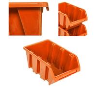botle Lot de 5 boîtes empilables pour Atelier, Garage, boîte de Rangement de Vue, boîtes de tri empilables, 80 x 115 x 60 mm, Oranges, boîtes de Rangement empilables