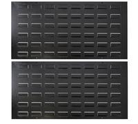 botle Mur à outils 595 x 600 mm : lot de 2 panneaux muraux perforés horizontaux en métal (chacun 59,5 x 30 cm), revêtement par poudre, montage mural robuste