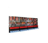botle Panneau perforé métallique, bacs empilables, étagère murale, porte-outils, lot de 114 pièces, 60 bacs empilables en 3 couleurs