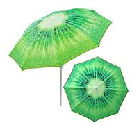 botle Parasol pour le jardin - Matériau : polyester/TNT non tissé/acier - Couleur : thème touristique - Plage - Facile à plier - Fonction de freinage - Moderne et fonctionnel, vert, D 180 cm