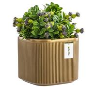 botle Pot de fleurs en céramique - Boîtier - Couleur : doré - 14,5 cm - Hauteur : 13,5 cm - Surface brillante - Moderne et glamour