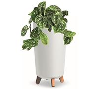 botle Pot de Fleurs Pieds Haut Tube jardini?re Rond 24 cm bac ? Fleurs Mat Blanc en Plastique