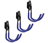 botle Qbrick Lot de 3 crochets à outils en forme de U 11 cm avec gaine en PVC pour garage, abri de jardin, atelier, scie à main et scie de jardin, double crochet, charge maximale 30 kg