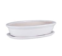 botle Saladier à bonsaï - Mini Pot de Fleurs - en céramique - Blanc - 6 Tailles (19)